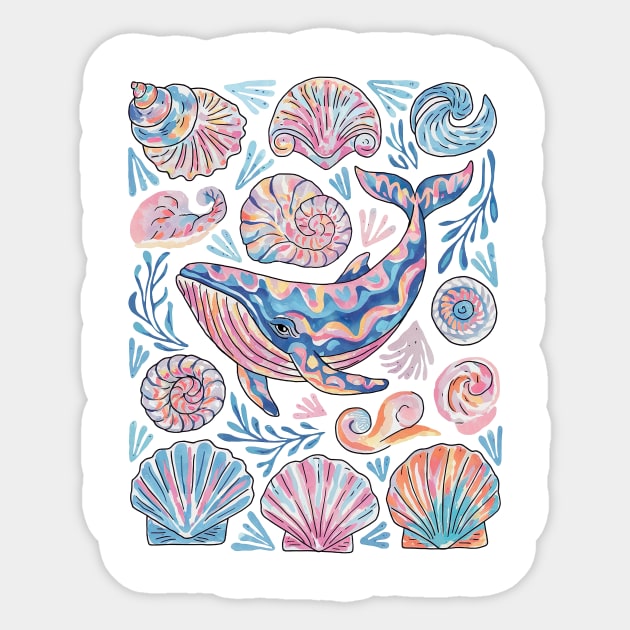Boho Seashells & Whale Sticker by Teresa's Store 1